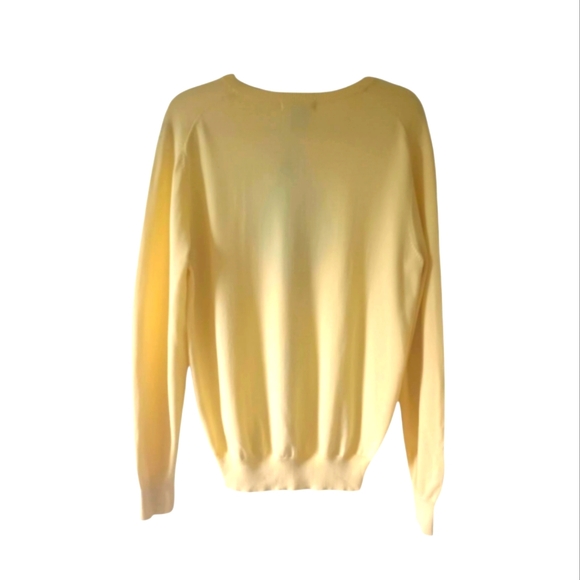Vintage Consensus Sportswear V-Neck Lemon Yellow Sweater - Picture 4 of 6